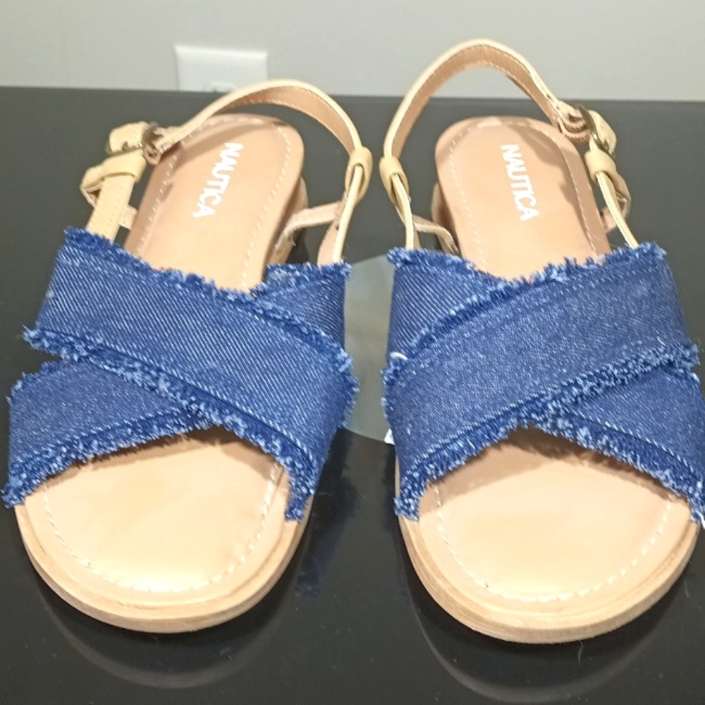 Nautica Basin Blue Denim Slingback Cute Sandal Women's Size 6.5 - Picture 2 of 10